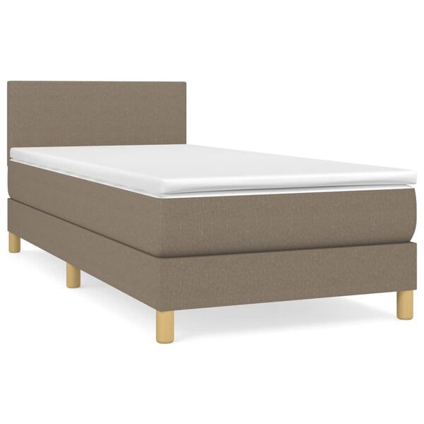 vidaXL Boxspringbett mit Matratze Taupe 80x200 cm Stoff