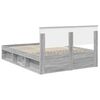 vidaXL Bettrahmen Graues Sonoma 135 x 190 cm Massives Kiefernholz