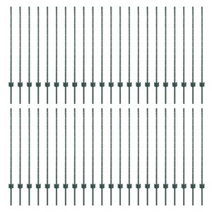 vidaXL Zaunpfosten 44 pcs Gr&uuml;n 160 cm Stahl