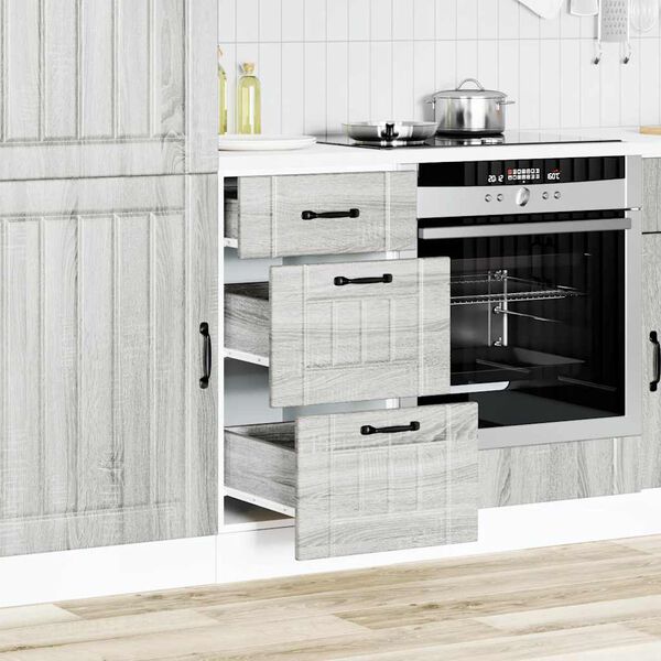 vidaXL K&uuml;chen-Unterschrank Lucca Grau Sonoma Holzwerkstoff