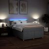 vidaXL Boxspringbett mit Matratze Hellgrau 140x200 cm Stoff