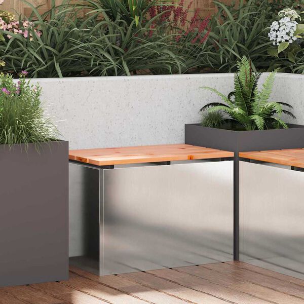 vidaXL Gartenbank Edelstahl 60 x 40 x 43 cm
