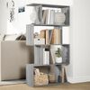 vidaXL Raumteiler-B&uuml;cherregal 4 B&ouml;den Grau Sonoma 70x24x129 cm