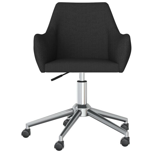 vidaXL Esszimmerst&uuml;hle 6 Stk. Drehbar Schwarz Stoff
