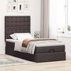 vidaXL Ottoman-Bett mit Matratze & LEDs Dunkelbraun 90x190 cm Stoff