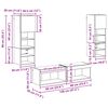 vidaXL TV-Wandm&ouml;bel mit LED-Lichtleisten 6 pcs Altholz Holzwerkstoff
