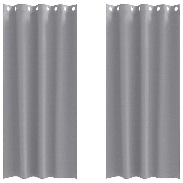 vidaXL Verdunkelungs-Vorh&auml;nge mit Ringen 2 pcs Hellgrau 245 x 140 cm