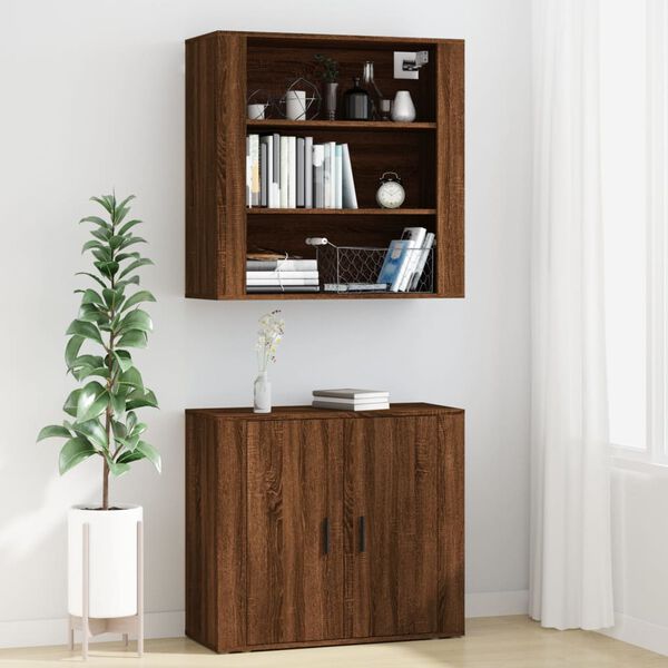 vidaXL Highboard Braun Eichen-Optik Holzwerkstoff