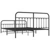 vidaXL Metallbett ohne Matratze mit Fu&szlig;teil Schwarz 180x200 cm