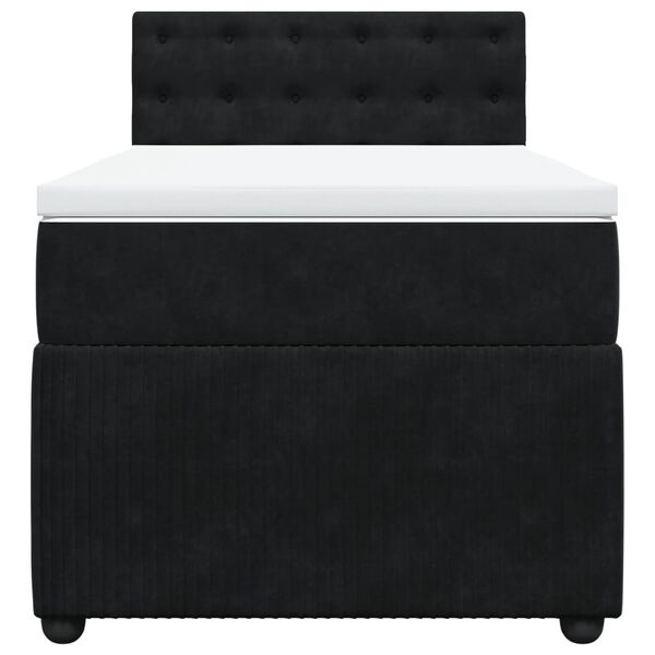 vidaXL Boxspringbett mit Matratze Schwarz 90x200 cm Samt