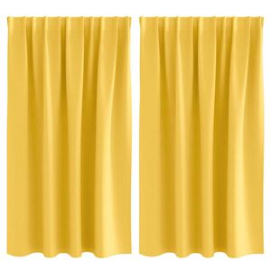 vidaXL Verdunkelungs-Vorh&auml;nge mit Ringen 2 pcs Senfgelb 140 x 140 cm
