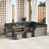 vidaXL Gartensofa-set mit Kissen 13 pcs Grau Poly-Rattan