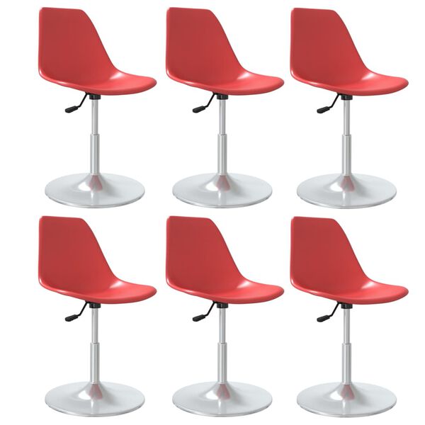 vidaXL Esszimmerst&uuml;hle 6 Stk. Drehbar Rot PP