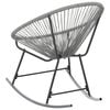 vidaXL Schaukelstuhl Mondstuhl Grau Poly Rattan