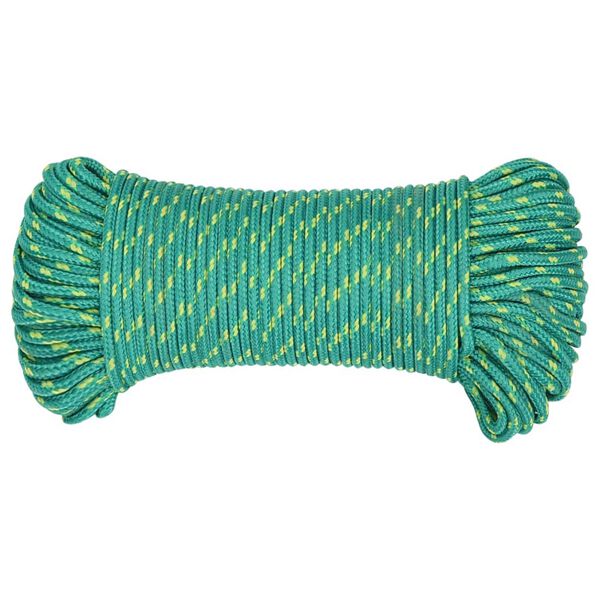 vidaXL Bootsseil Gr&uuml;n 5 mm 25 m Polypropylen