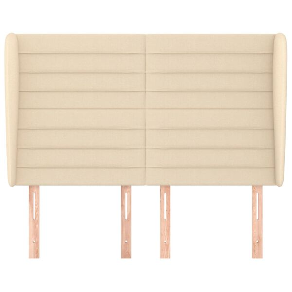 vidaXL Kopfteil mit Ohren Creme 147x23x118/128 cm Stoff