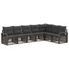 vidaXL Gartensofa-set 7 Stk. Grau Poly-Rattan
