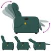 vidaXL Elektrischer Massagesessel mit Aufstehhilfe Dunkelgr&uuml;n Stoff
