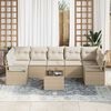 vidaXL Garten-Sofa-Set mit Kissen mit Speicher 8 pcs Beige und Creme