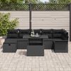 vidaXL Garten-Sofa-Set mit Kissen 8 pcs Schwarz Poly Rattan