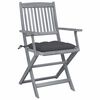 vidaXL Klappbare Gartenst&uuml;hle 4 Stk. mit Kissen Massivholz Akazie