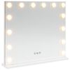 vidaXL LED Schminkspiegel Wei&szlig; 50 x 10 x 44 cm Glas und Stahl