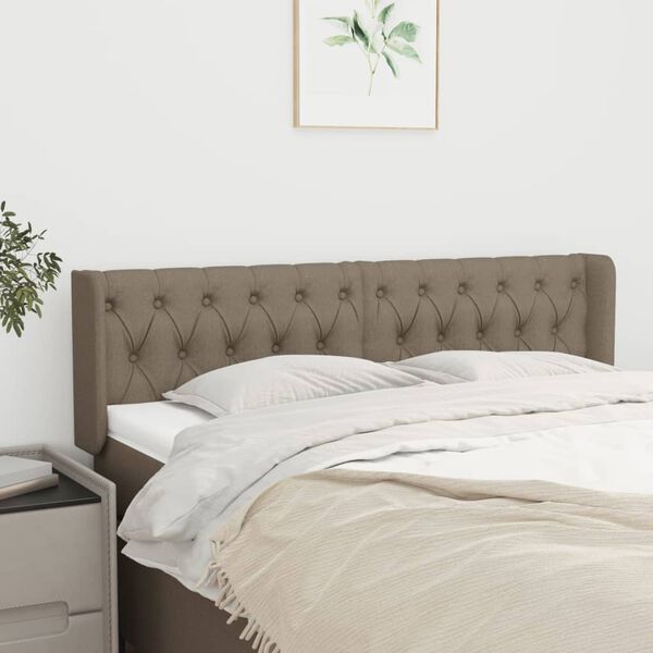 vidaXL Kopfteil mit Ohren Taupe 147x16x78/88 cm Stoff