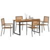vidaXL Garten Essgruppe 5 pcs Grau Massivholz Akazie