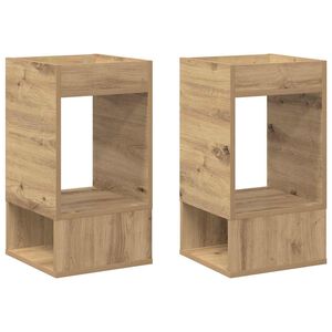 vidaXL Beistelltisch 2 pcs Artisan-Eiche 30 x 30 x 56 cm Holzwerkstoff