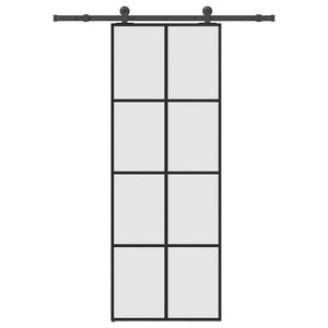 vidaXL Schiebet&uuml;r mit Beschlag 76x205 cm ESG-Glas & Aluminium