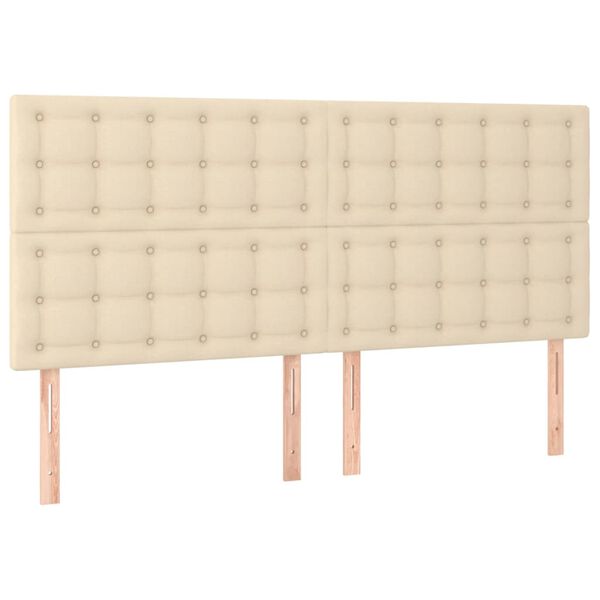 vidaXL Kopfteil Creme 160x5x118/128 cm Stoff