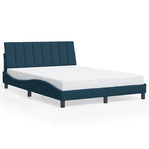 vidaXL Bettgestell ohne Matratze "Hanko" Blau 140x190 cm Samt