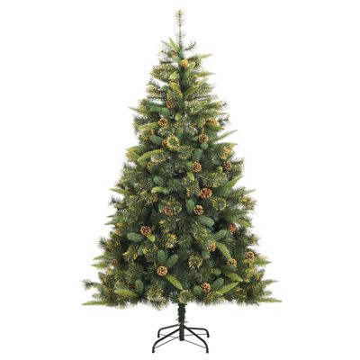 vidaXL Künstlicher Weihnachtsbaum Klappbar mit Zapfen 210 cm
