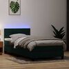 vidaXL Boxspringbett mit Matratze & LED Dunkelgr&uuml;n 90x210 cm Samt