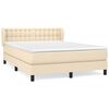 vidaXL Boxspringbett mit Matratze Creme 140x190 cm Stoff