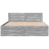 vidaXL Bettgestell mit Kopfteil Grau Sonoma 150x200 cm Holzwerkstoff