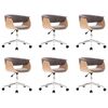 vidaXL Drehbare Esszimmerst&uuml;hle 6 Stk. Taupe Stoff