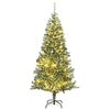 vidaXL K&uuml;nstlicher Weihnachtsbaum 300 LEDs & Kugeln Beschneit 210 cm
