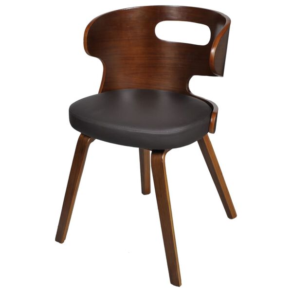 vidaXL Esszimmerst&uuml;hle 6 Stk. Braun Kunstleder
