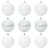 vidaXL Weihnachtsbaumkugel Set XL 9 Stk. Wei&szlig; &Oslash; 15 cm Kunststoff LEDs