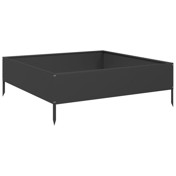 vidaXL Hochbeet Schwarz 100x100x33,5 cm Stahl
