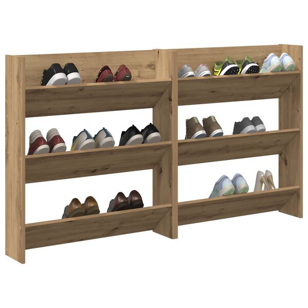 vidaXL Schuhschrank 2 pcs Artisan-Eiche 85 x 18 x 90 cm Holzwerkstoff
