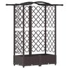 vidaXL Hochbeet mit Rankgitter und Dach Braun 124 x 40 x 123 cm PP