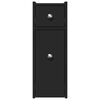 vidaXL Badschrank Schmal mit Rollen Schwarz Holzwerkstoff