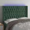 vidaXL LED Kopfteil Dunkelgr&uuml;n 147x16x118/128 cm Samt