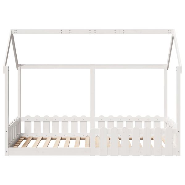 vidaXL Kinderbett Hausbett Wei&szlig; 90x190 cm Massivholz Kiefer
