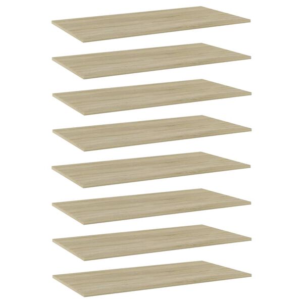 vidaXL B&uuml;cherregal-Bretter 8 Stk. Sonoma-Eiche 80x30x1,5 cm