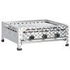vidXL Gastro-Gasgrill 3 Flammen Edelstahl Silbern