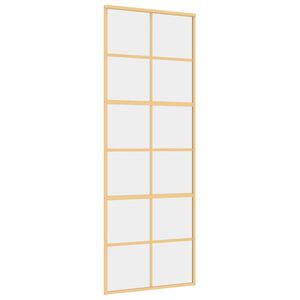 vidaXL Schiebet&uuml;r Golden 76x205 cm ESG-Klarglas und Aluminium