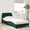 vidaXL Bett mit Matratze "Dover" Dunkelgr&uuml;n 90x200 cm Samt